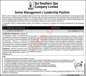 Latest Job Openings at Sui Southern Gas Company Limited (SSGC) – Karachi 2024 Advertisement