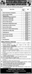 Latest Job at Punjab Safe Cities Authority (PSCA) - October 2024: Advertisement