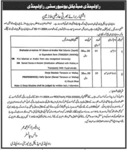 Latest Job at Rawalpindi Medical University RMU (November 2024) Advertisement