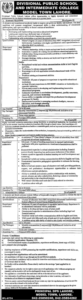 Job at Divisional Public School and Intermediate College, Lahore: Advertisement