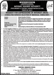 National Highway Authority Jobs (NHA) Social Development: advertisement 