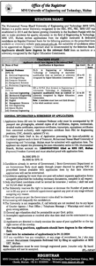 MNS University of Engineering and Technology Jobs in Multan, advertisement