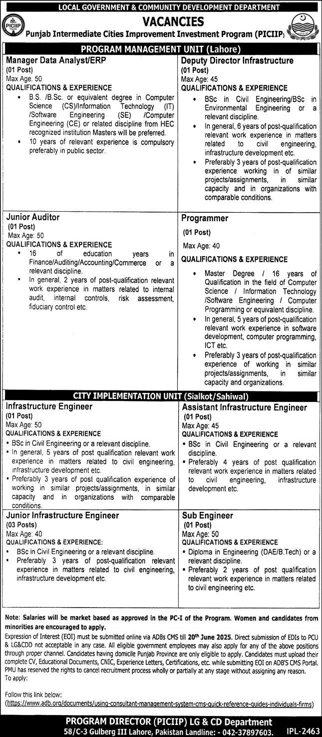 Job Local Government & Community Development Department: Advertisement